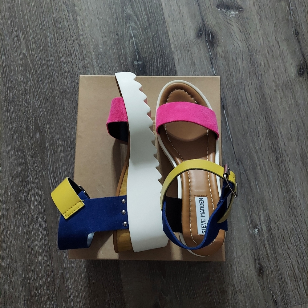 Color block sandals